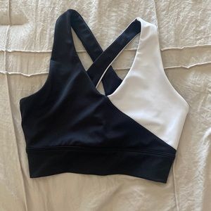Black and White Sports Bra
